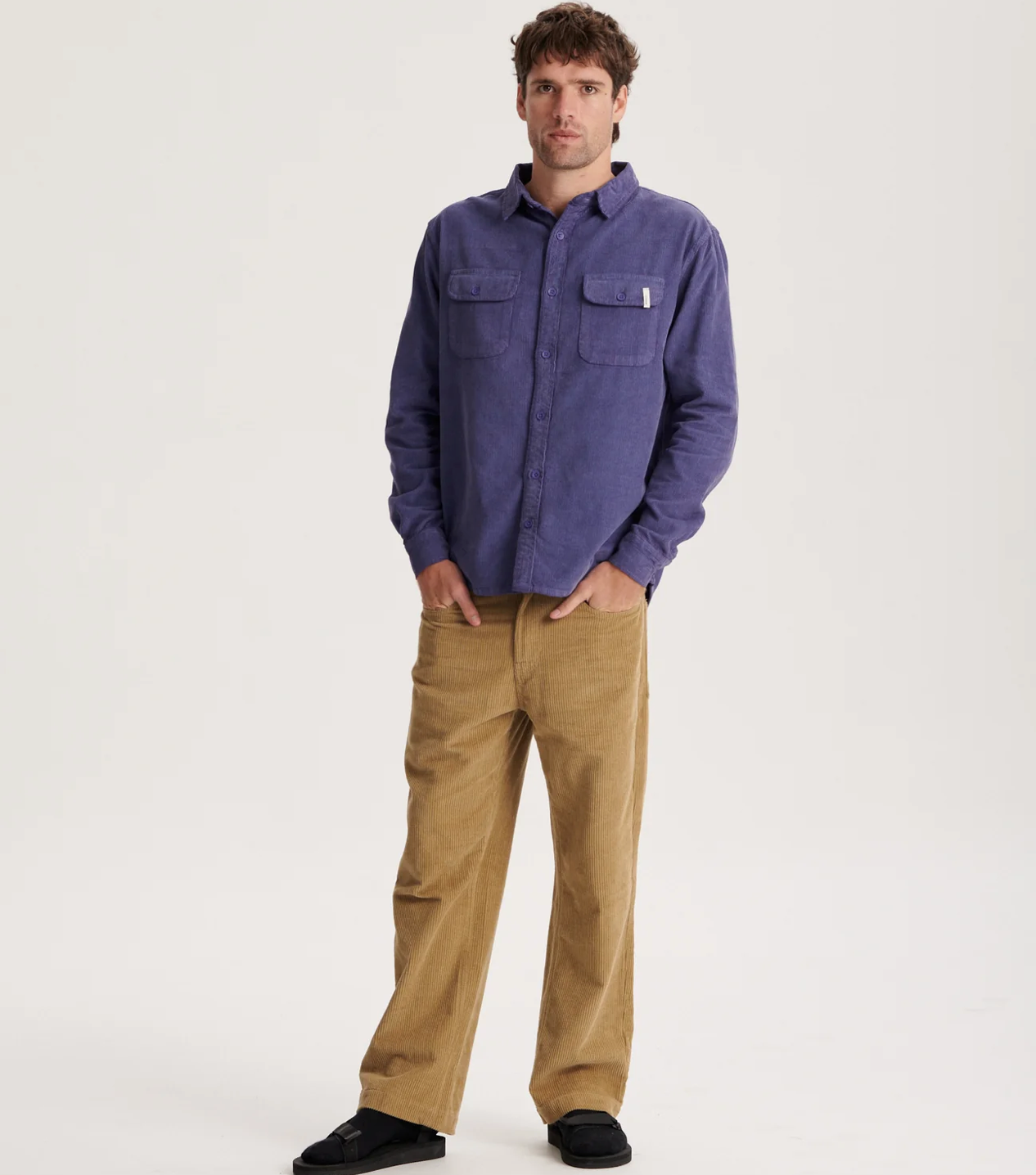 LAZY BOY CORD LS SHIRT - VIOLET